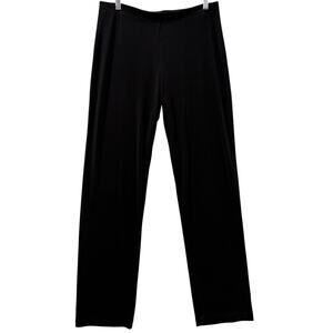 Clara Sun Woo Size L Pull On Pants Black Work Travel Slinky Liquid Knit Stretch